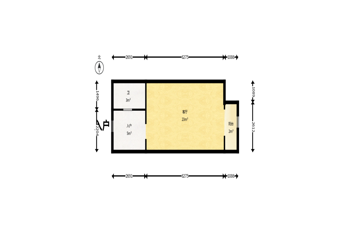 万科魅力之城  1室1厅1卫    28.0万户型图