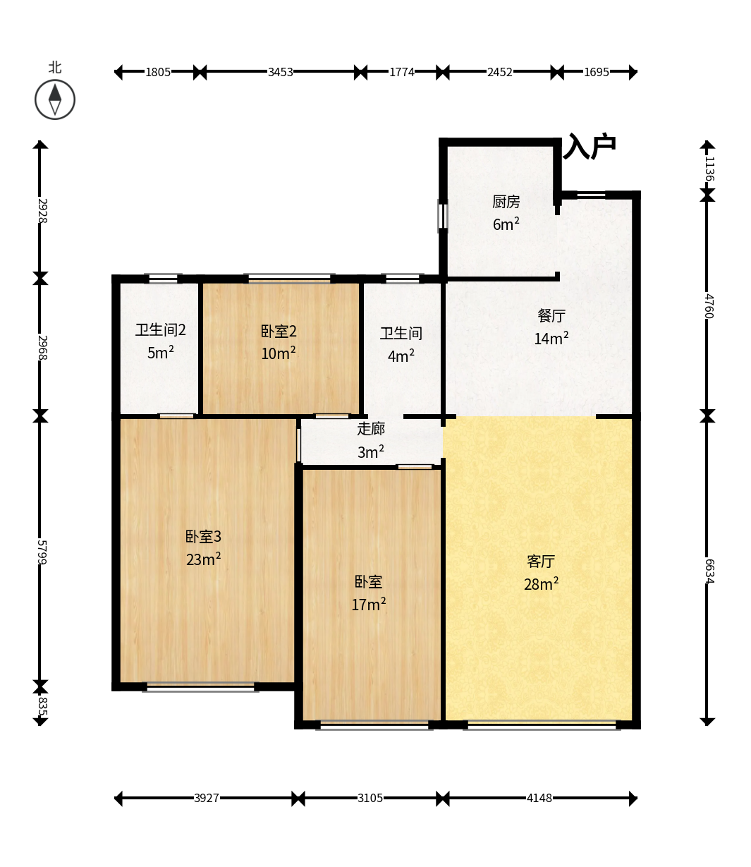 中交中央公园D5区  3室2厅2卫    158.0万户型图
