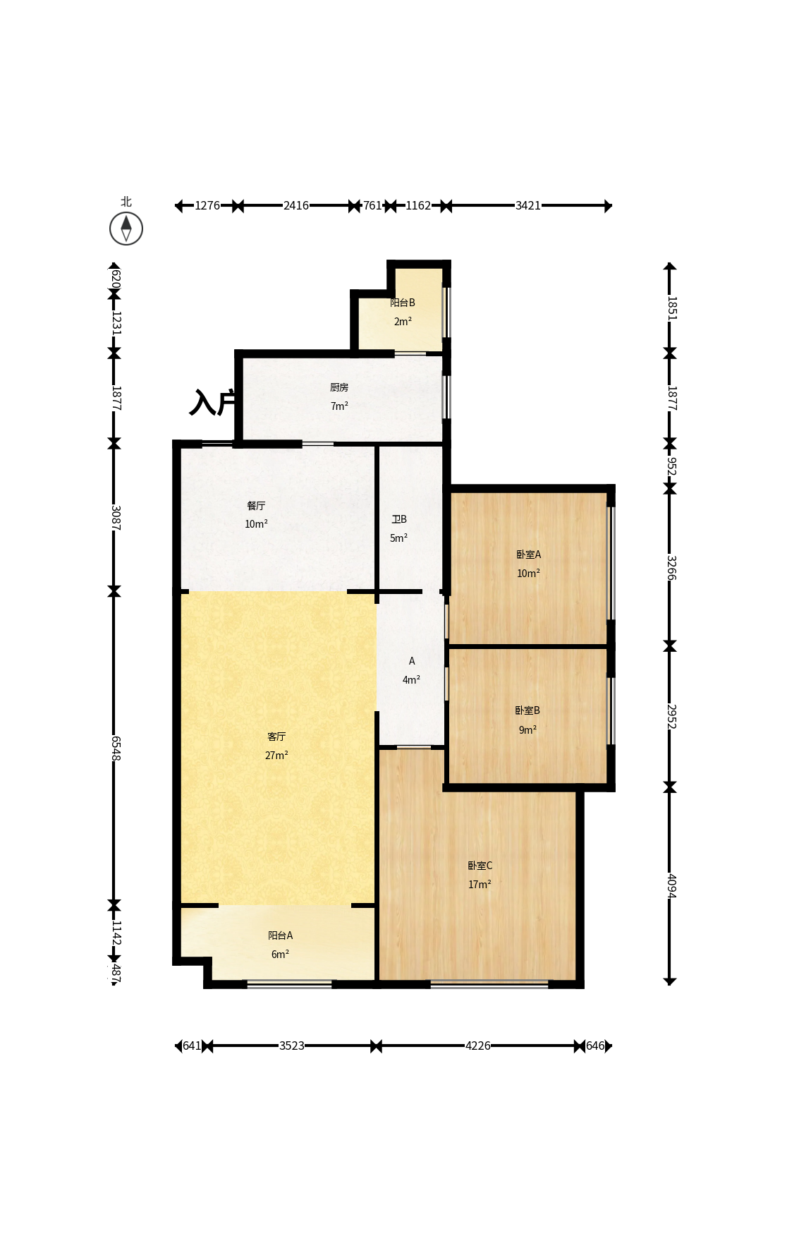 潇湘名城(新里程潇湘名城)  3室2厅1卫    98.8万户型图