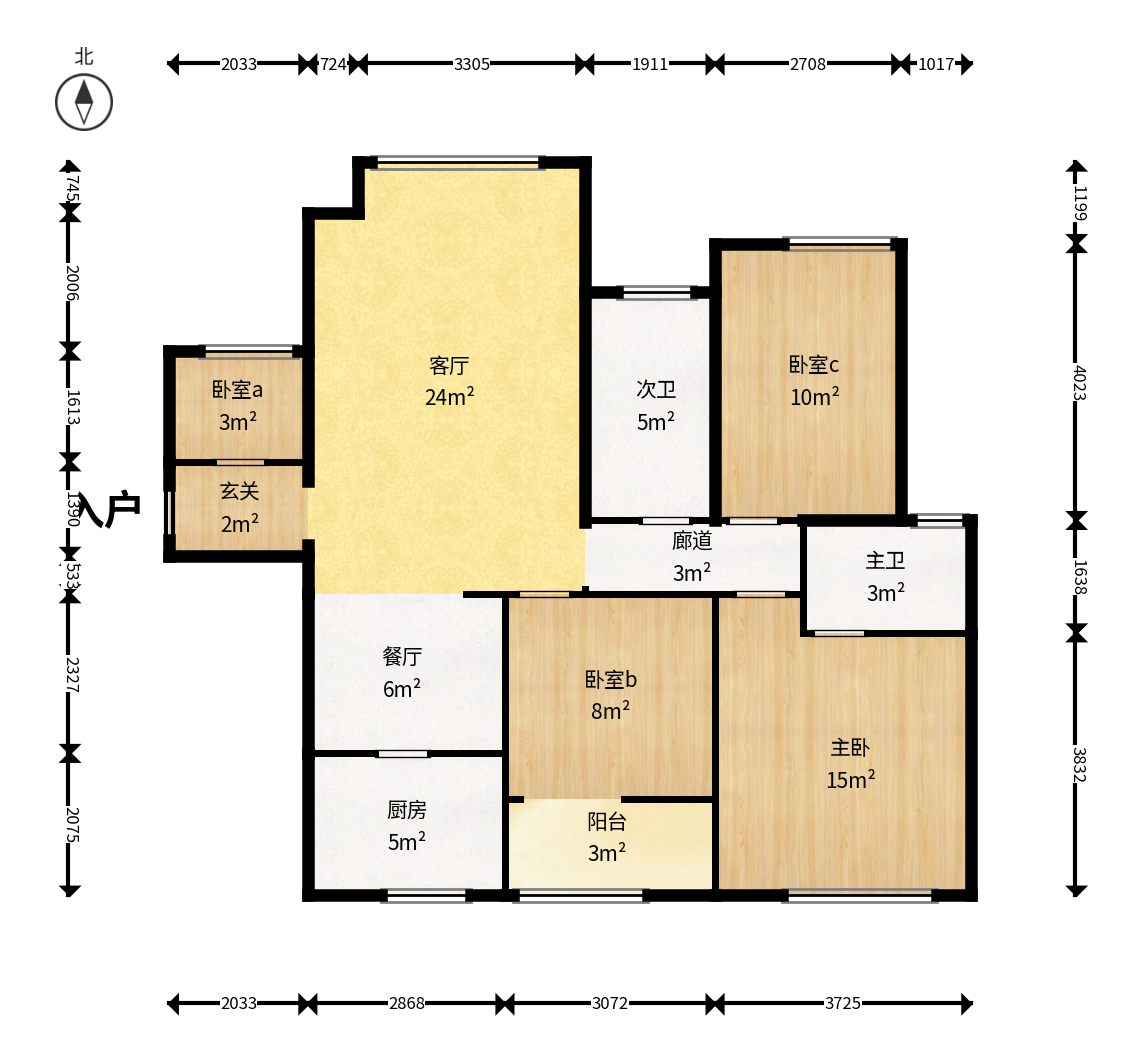 桔洲新苑（桔洲印象）  3室2厅2卫    93.0万户型图