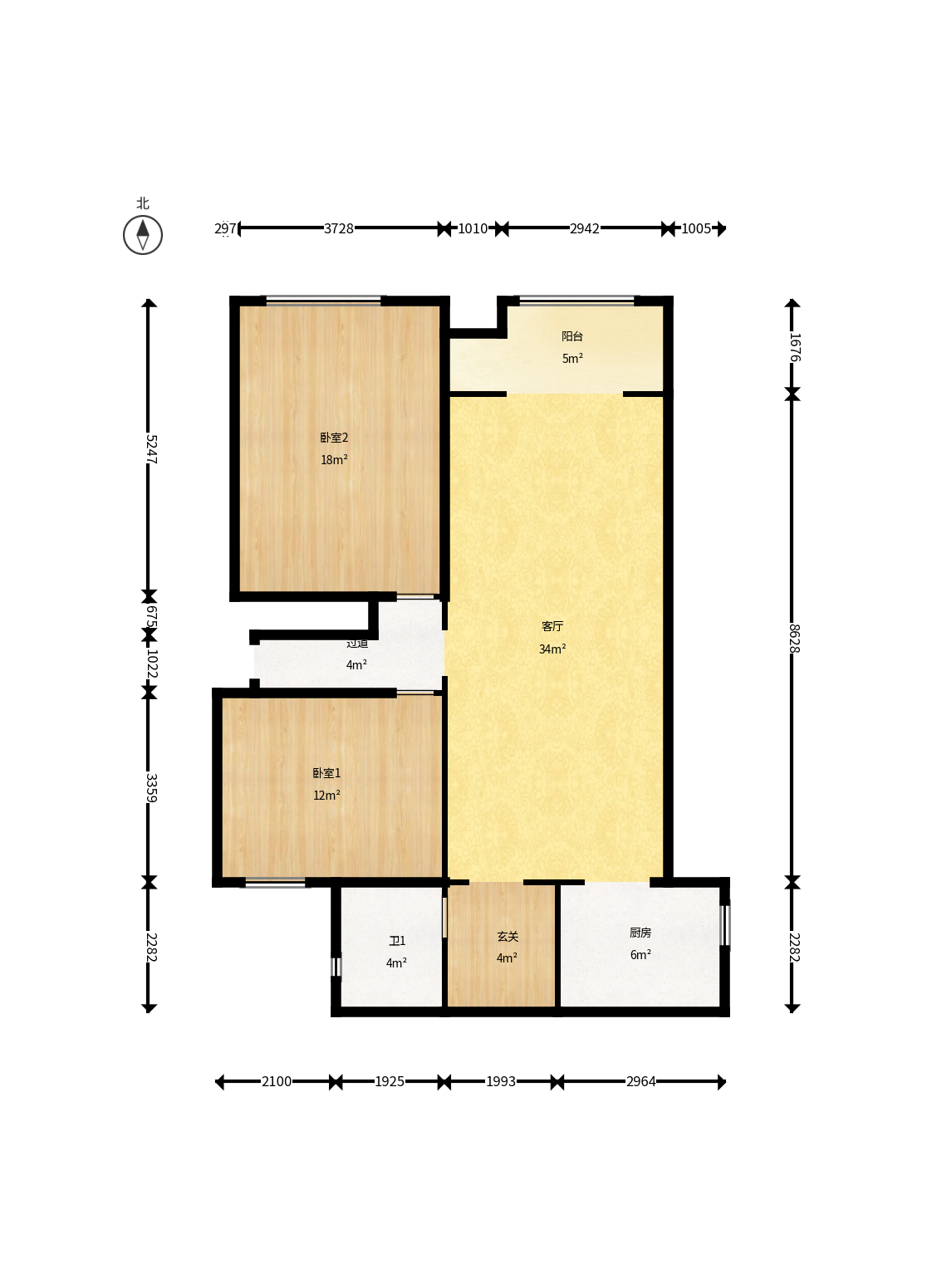越秀湘江星汇城二期  4室2厅2卫    125.5万户型图