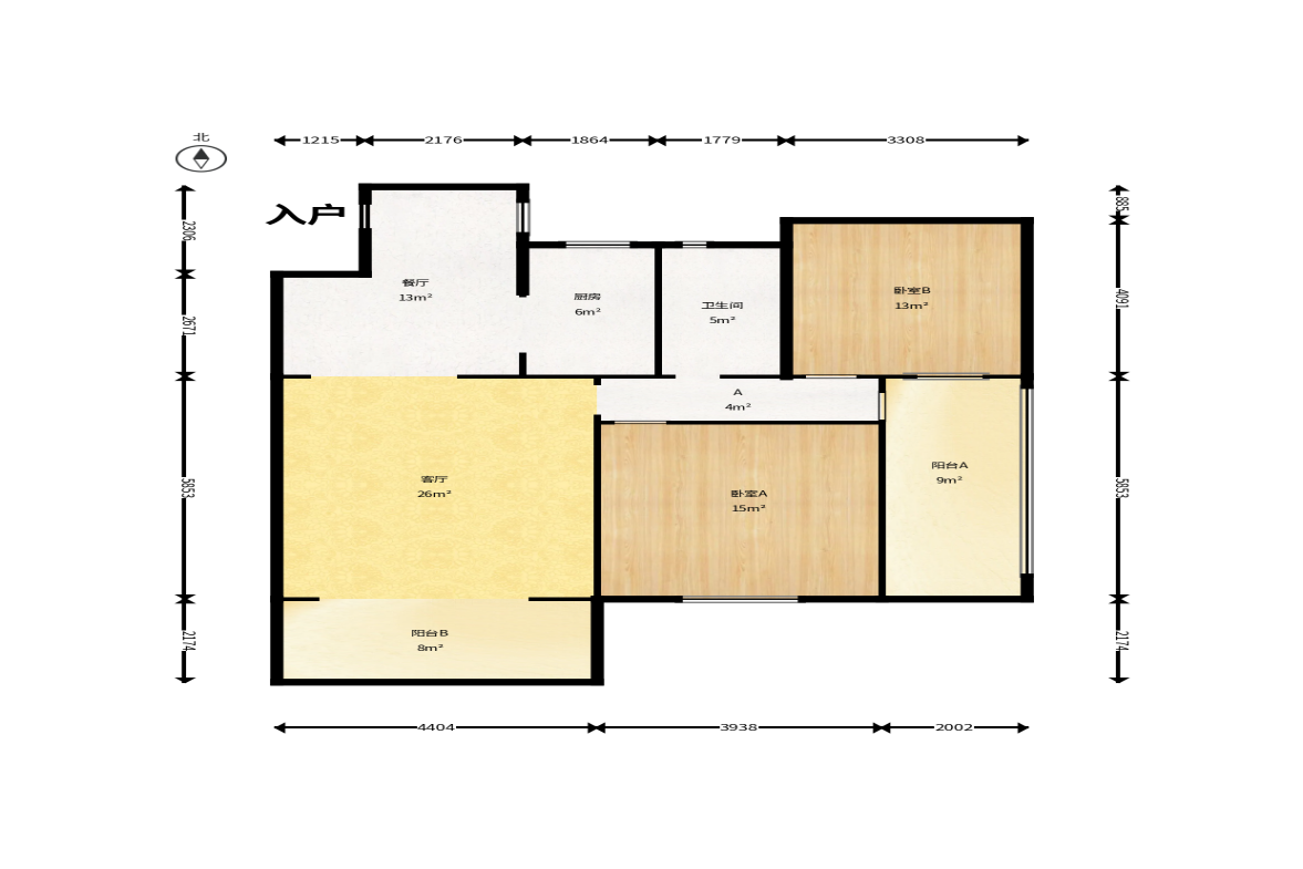 南郡雅园  4室2厅2卫    62.0万户型图