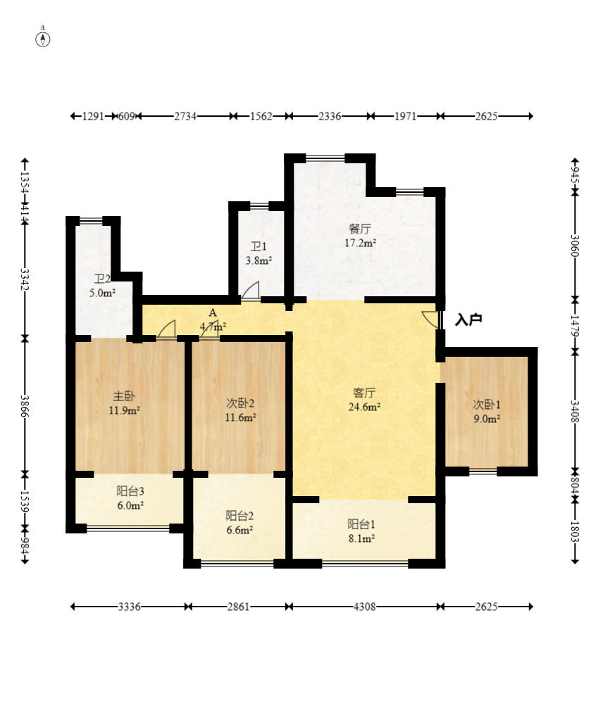 星湖湾二期洋房  5室2厅3卫    199.0万户型图