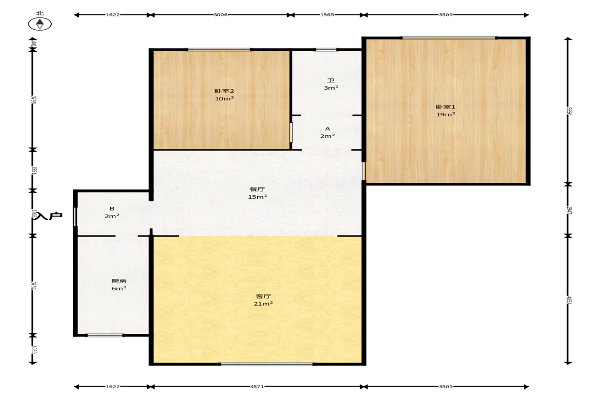 上峰苑（兰亭玥岛）  3室2厅1卫    92.0万户型图
