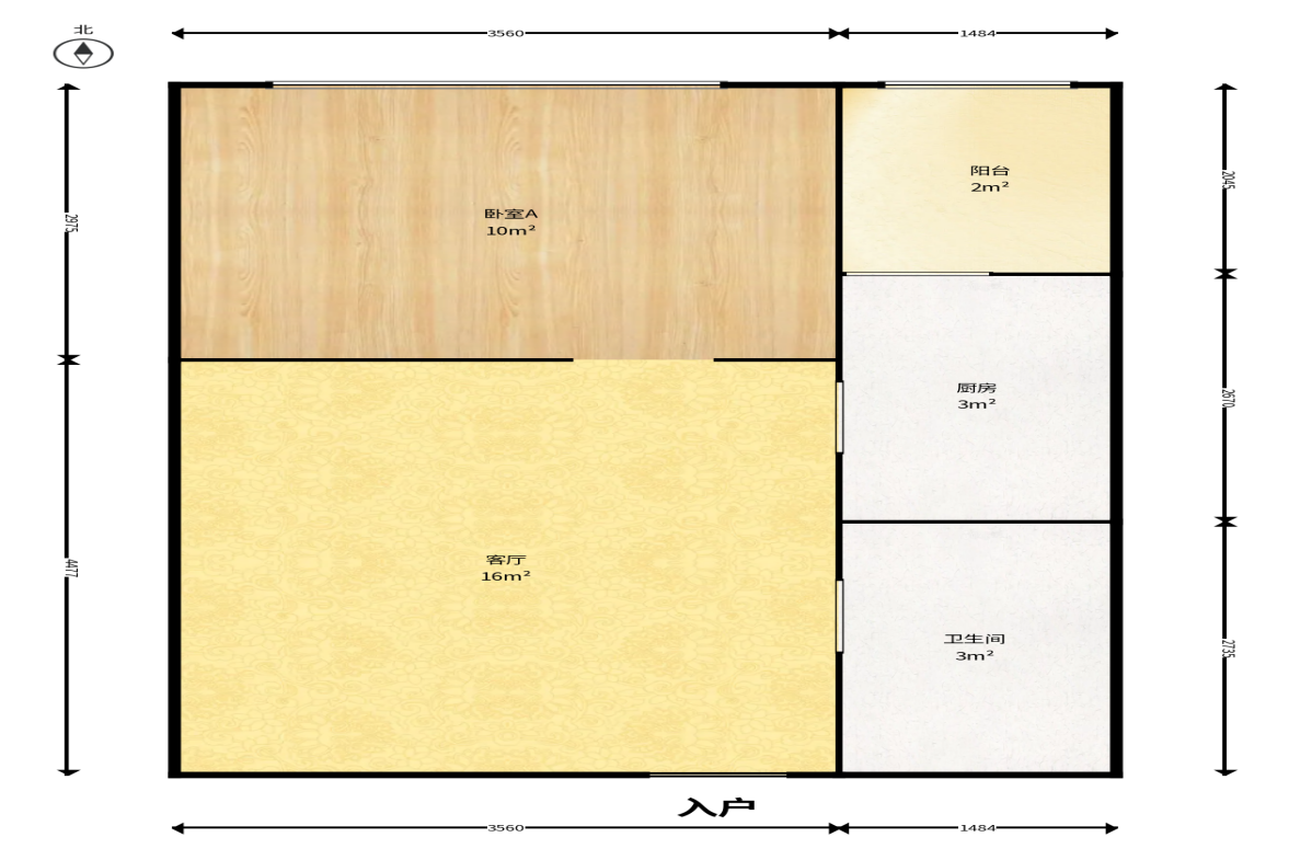 鑫远揽悦（鑫远和城三期）  1室1厅1卫    40.0万户型图