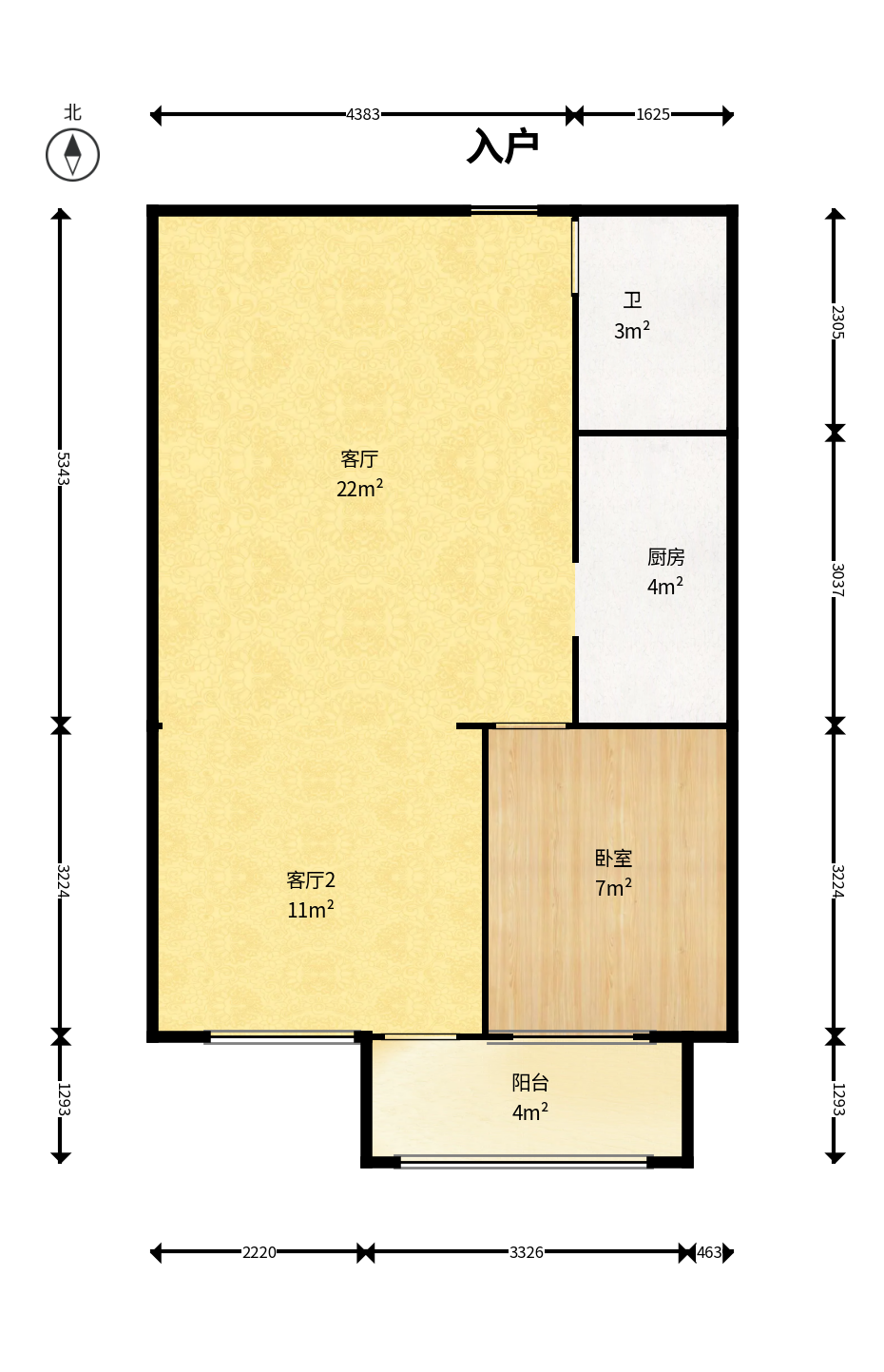 满庭芳小区  1室1厅1卫    39.0万户型图