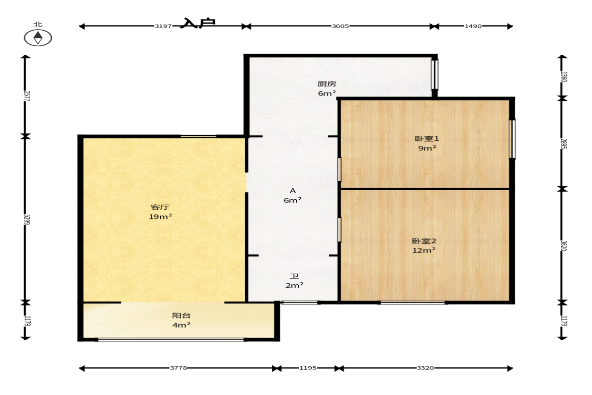 惠民景园(惠民锦园) 2室1厅1卫 65.0万 惠民景园(惠民锦园) 2室1厅1卫 65.0万户型图