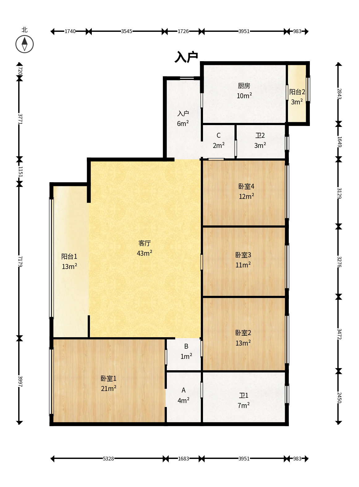 万科紫台  4室2厅2卫    280.0万户型图