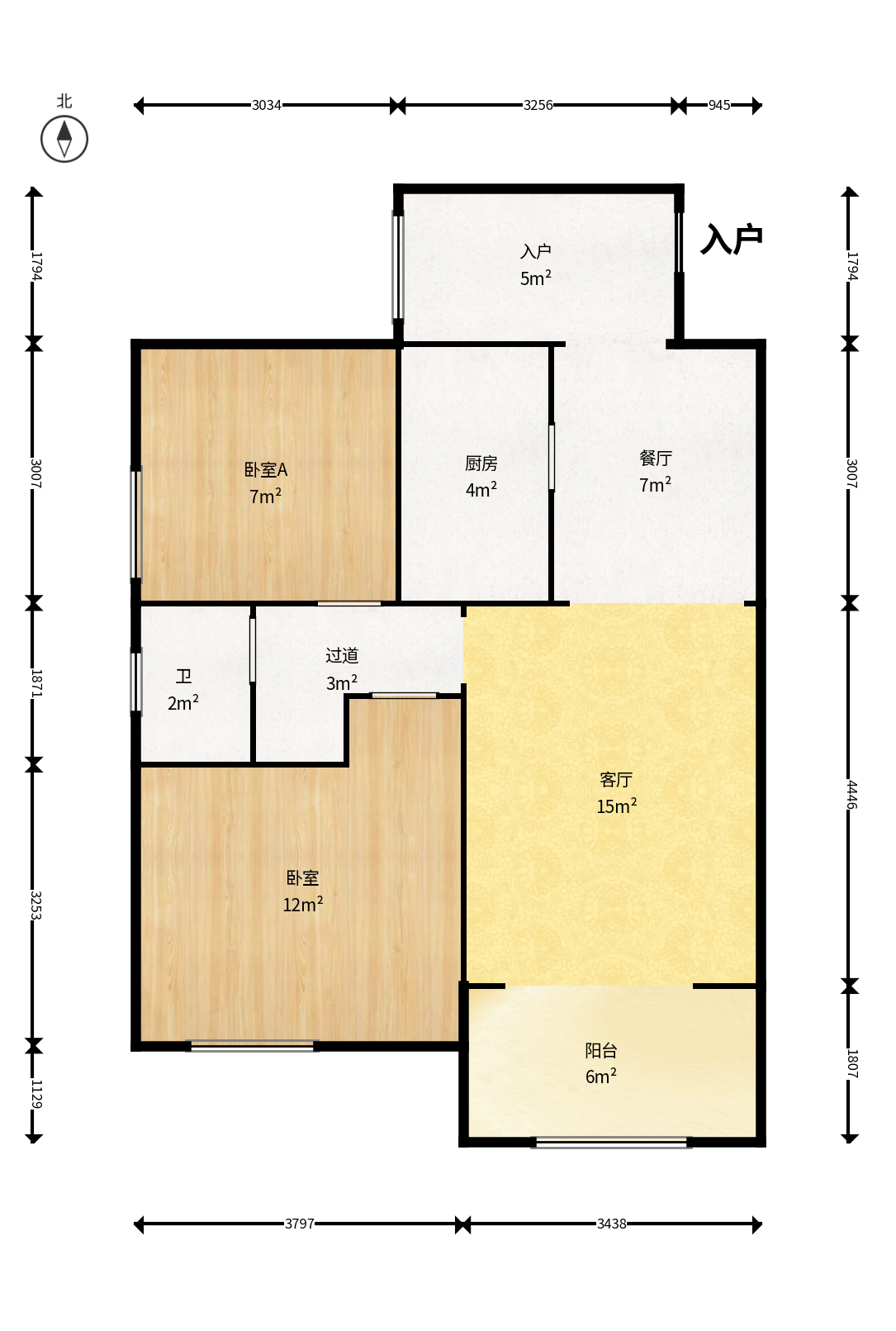 丰源国际  2室1厅1卫    56.0万户型图