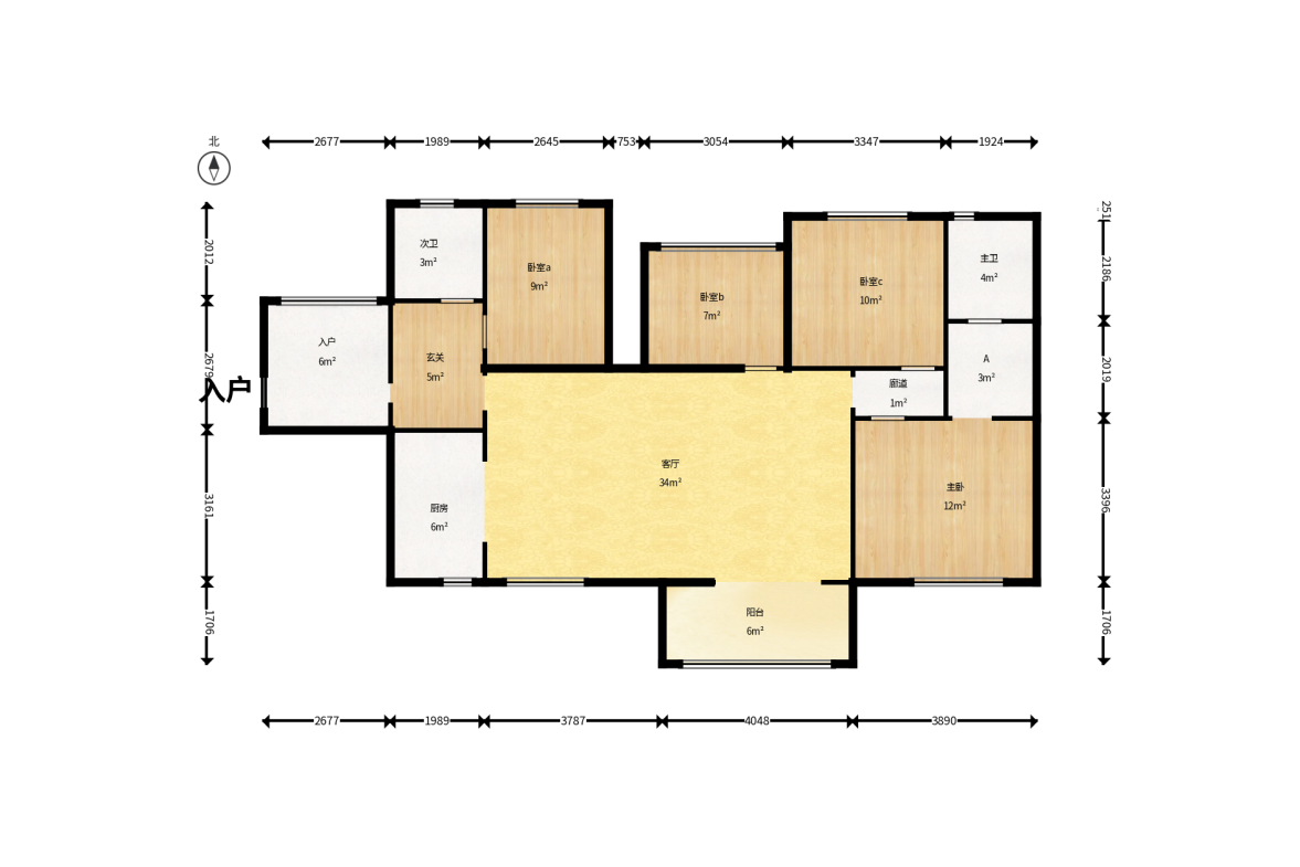 好莱城（弘德西街）  4室2厅2卫    132.8万户型图