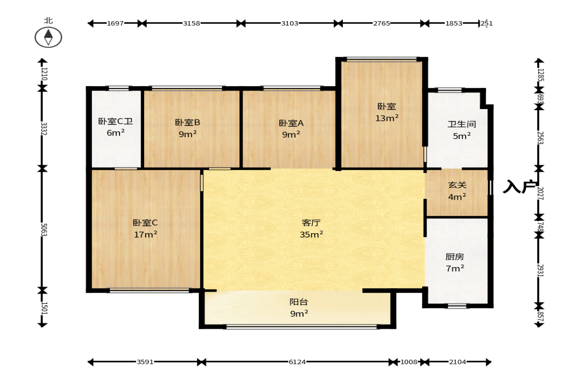 万科半岛国际  4室2厅2卫    160.0万户型图