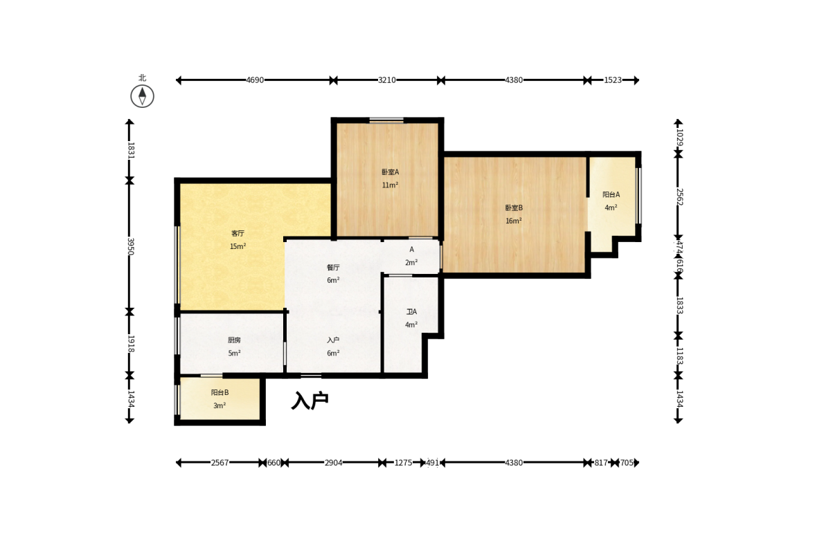 保利城(中航城国际社区、郡原美村) 2室1厅1卫 70.0万 保利城(中航城国际社区、郡原美村) 2室1厅1卫 70.0万户型图