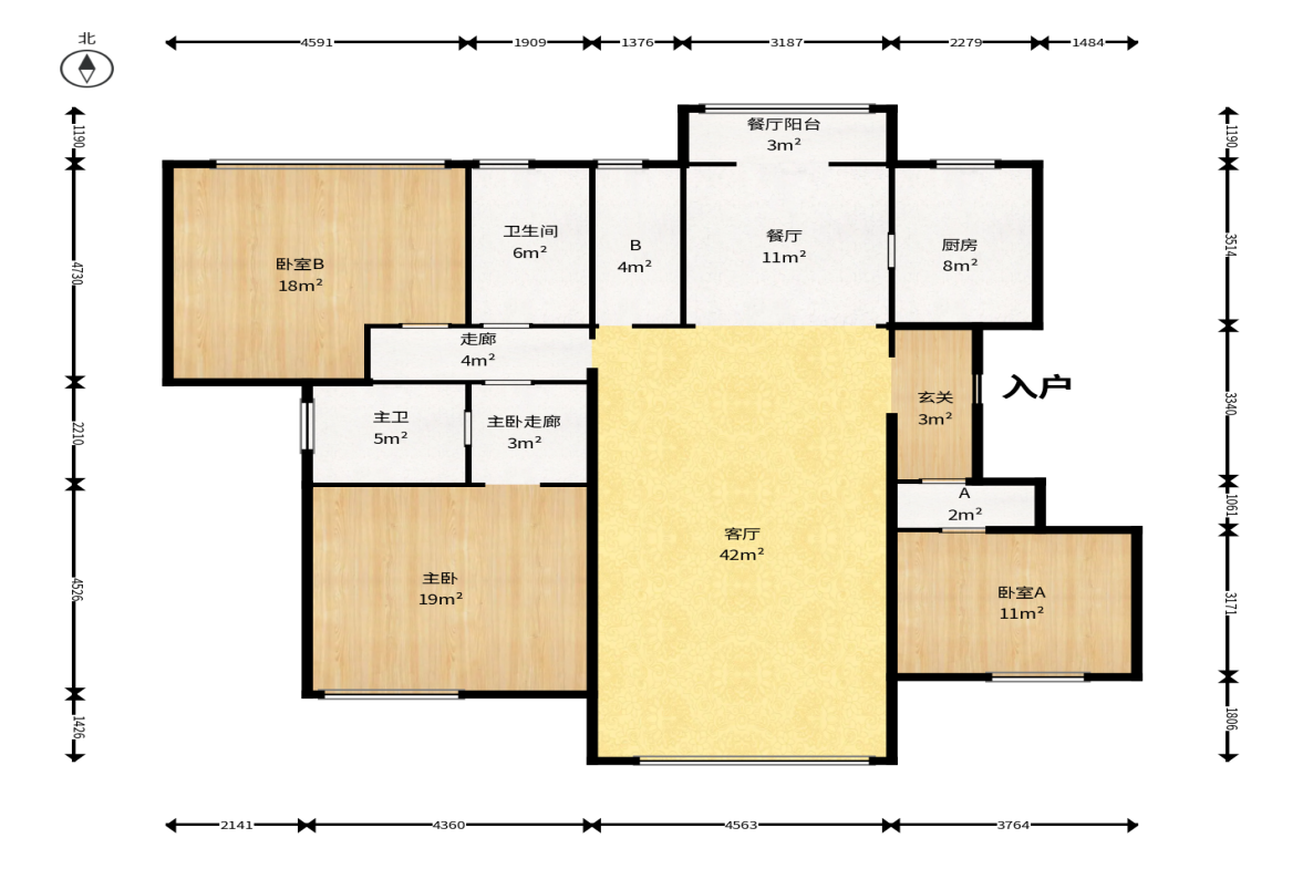 华天苑  3室2厅2卫    165.0万户型图