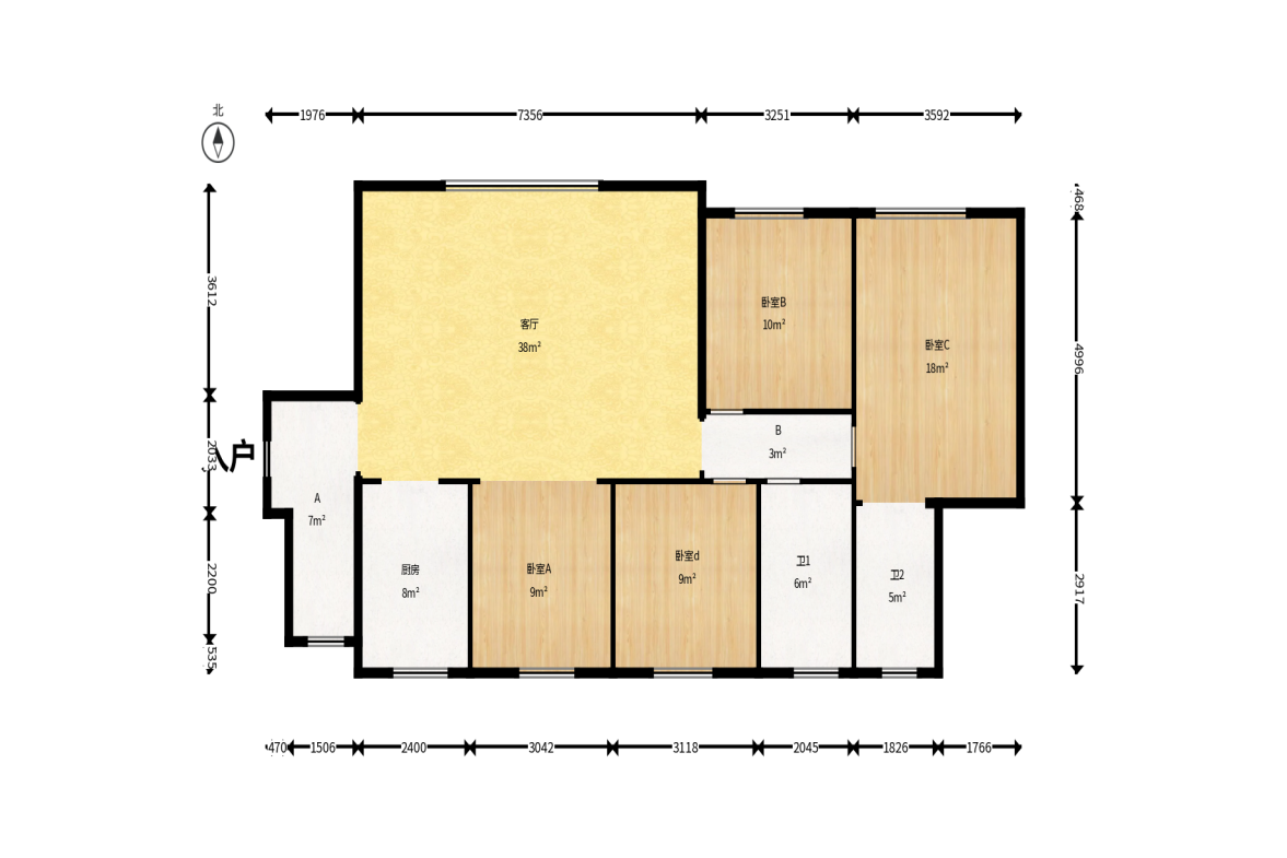 京武浪琴山一、二期  5室2厅2卫    268.0万户型图