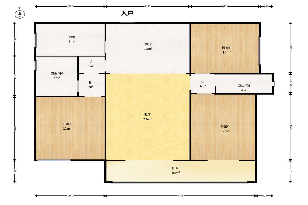 中建璟和城 3室2厅2卫 88.0万 中建璟和城 3室2厅2卫 88.0万户型图