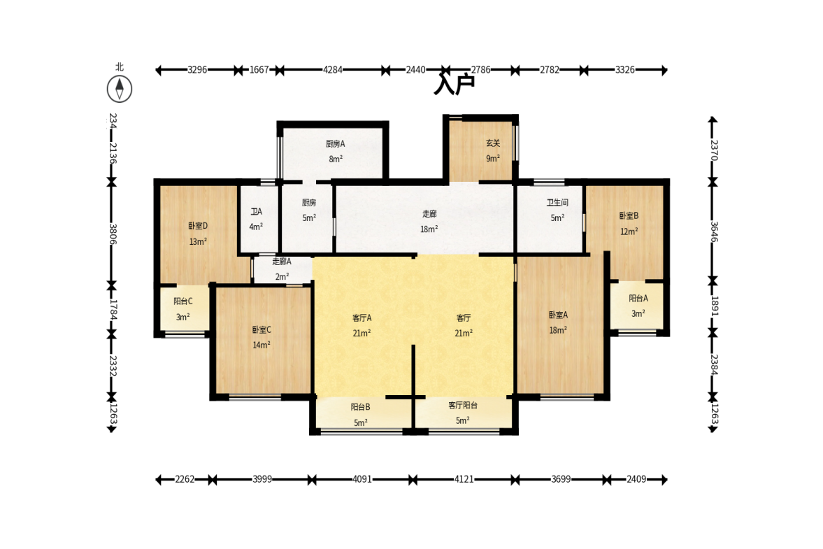 现代雅境园 2室2厅1卫 130.0万 现代雅境园 2室2厅1卫 130.0万户型图