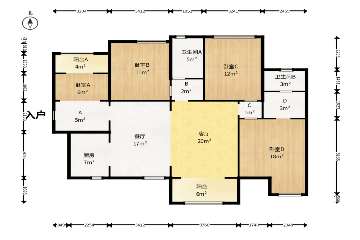 五矿紫湖香醍 4室2厅2卫 99.8万 五矿紫湖香醍 4室2厅2卫 99.8万户型图