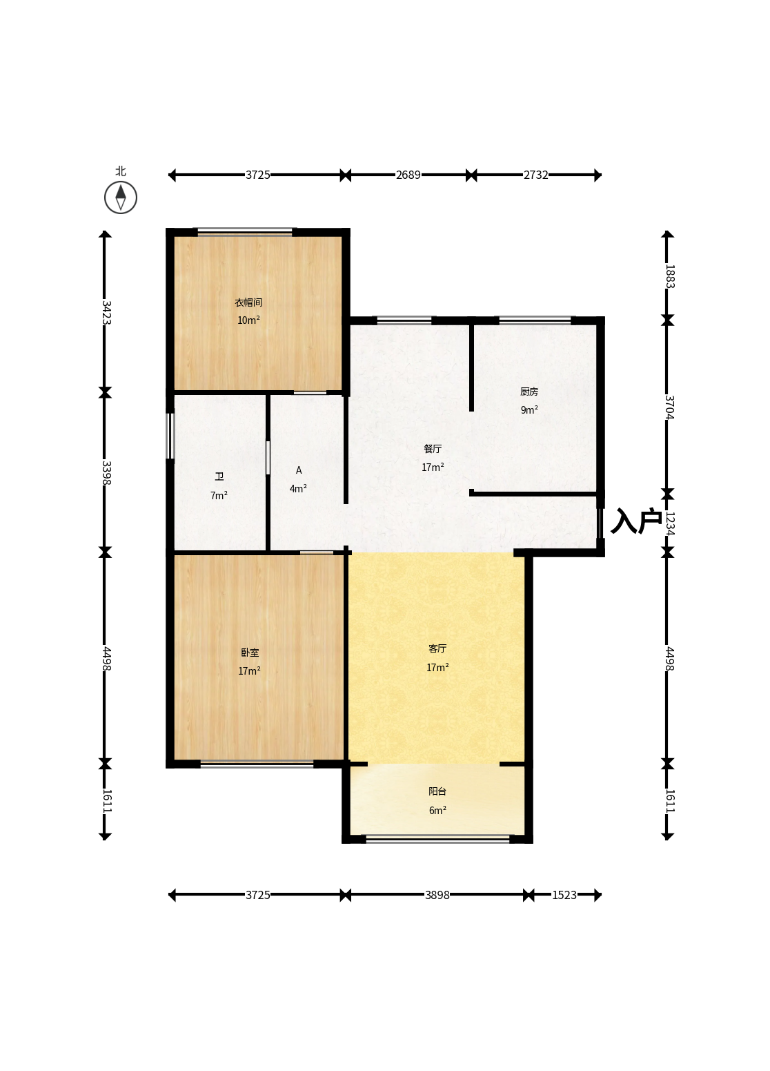 通号岭绣苑  3室2厅1卫    86.6万户型图