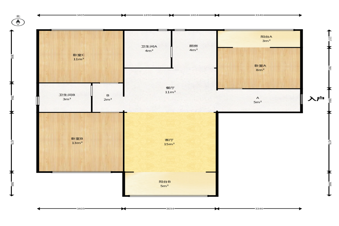 碧桂园公园壹号(凯怡茗苑) 3室2厅1卫 68.0万 碧桂园公园壹号(凯怡茗苑) 3室2厅1卫 68.0万户型图