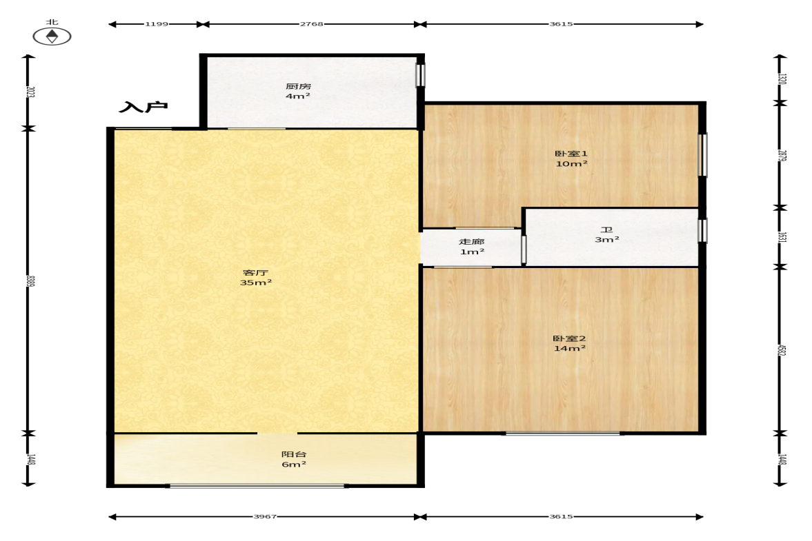 金信阳光在线 2室2厅1卫 45.8万 金信阳光在线 2室2厅1卫 45.8万户型图