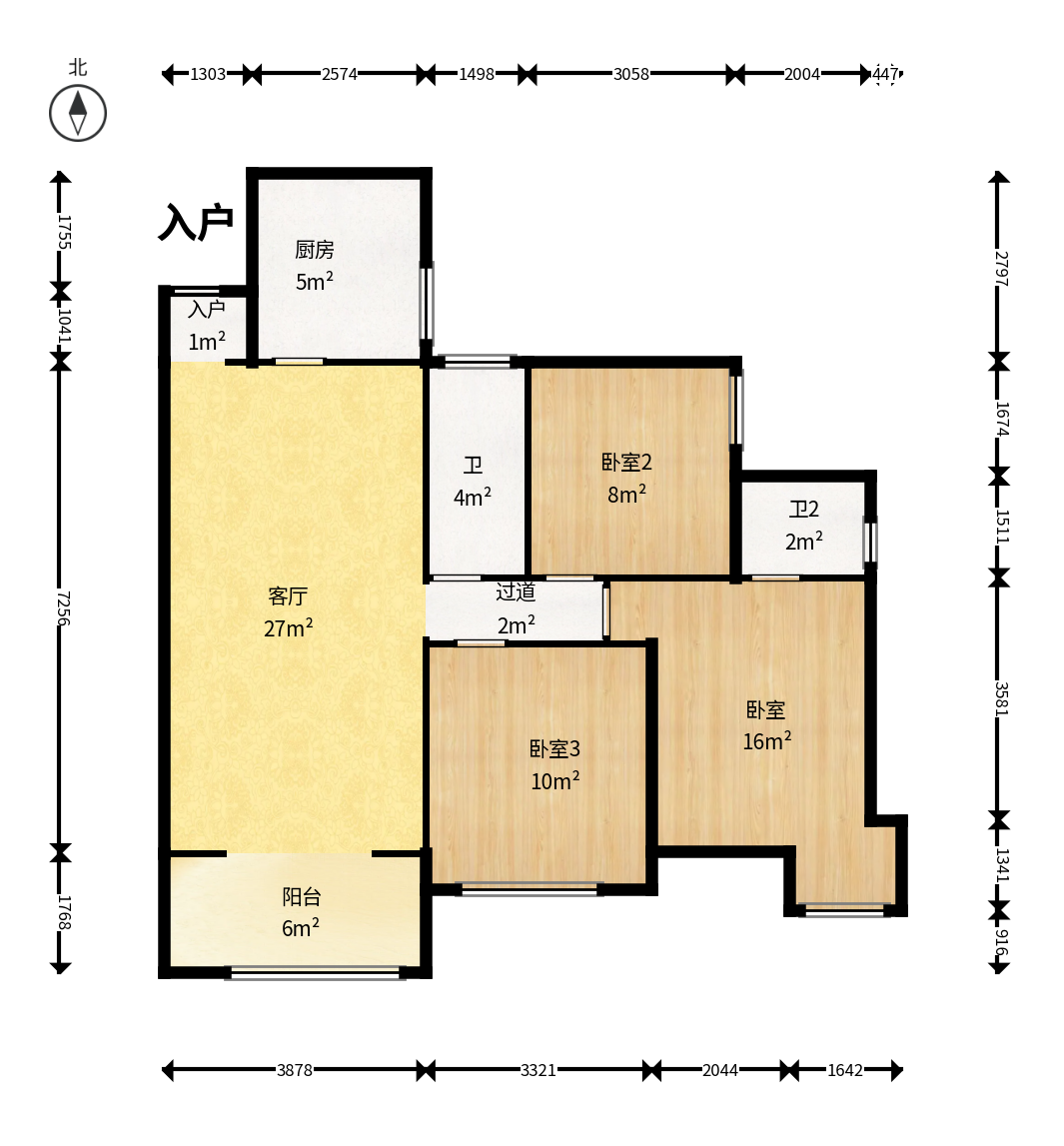 永祺西京 3室2厅2卫 110.0万 永祺西京 3室2厅2卫 110.0万户型图