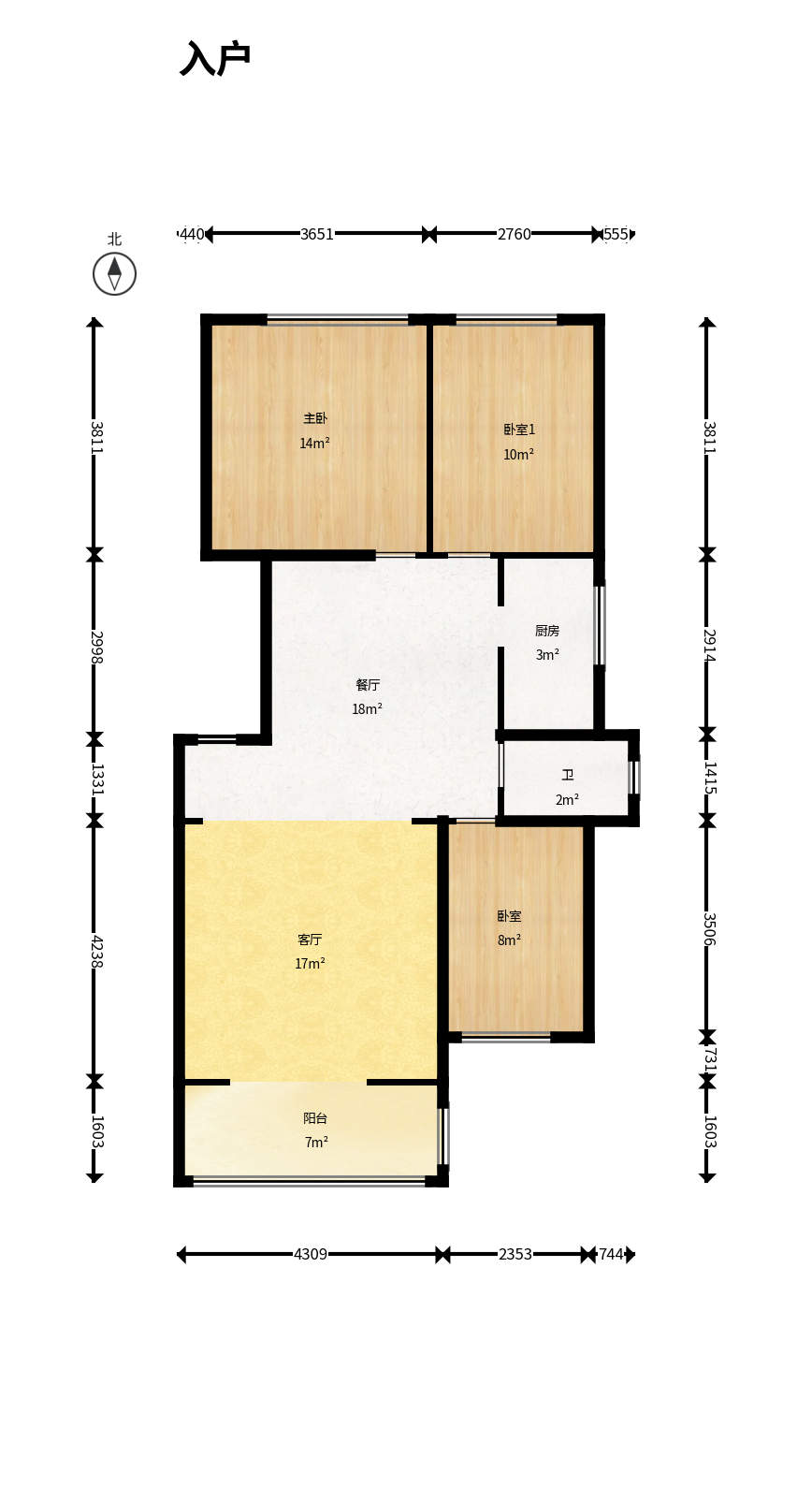 湘瑞家园 3室2厅1卫 49.8万 湘瑞家园 3室2厅1卫 49.8万户型图