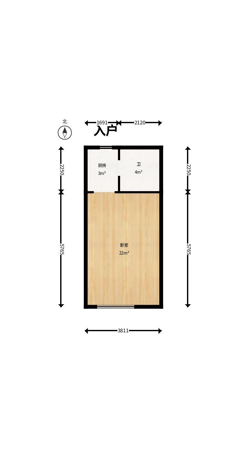 万象凯旋湾  1室1厅1卫    25.0万户型图