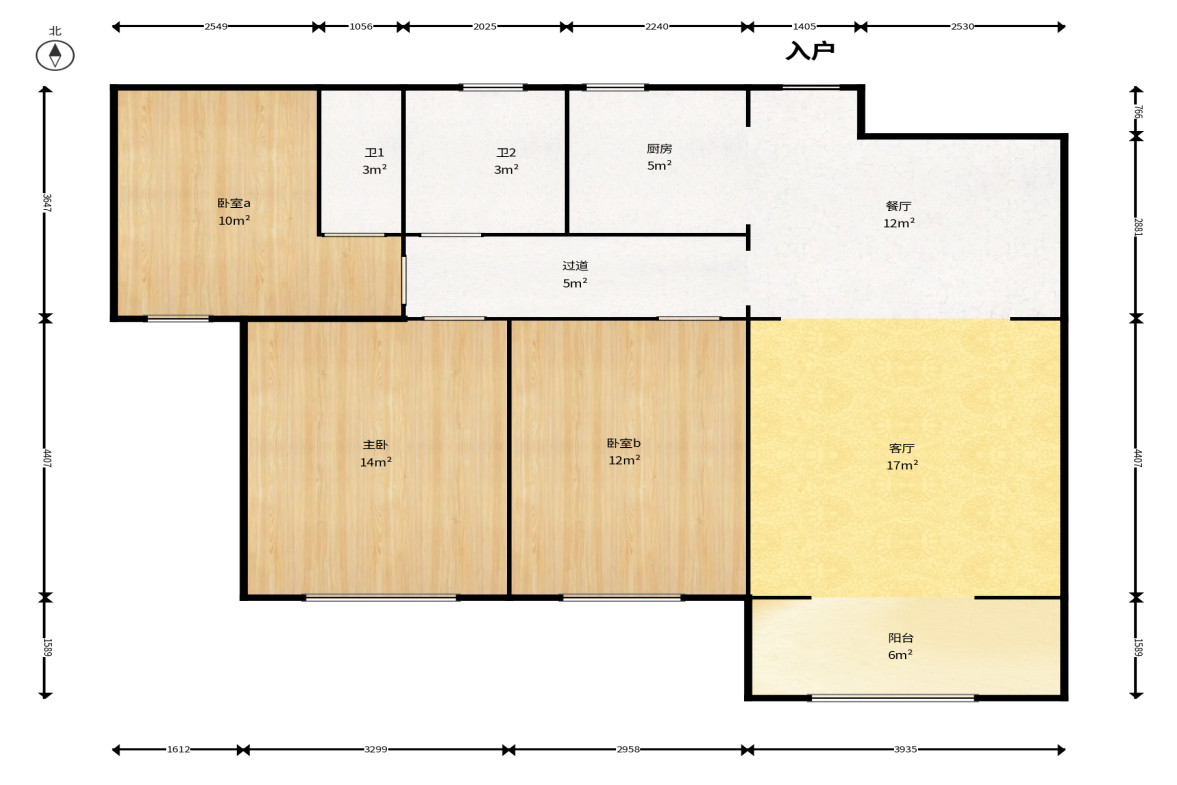 澳海谷山府 3室2厅2卫 73.8万 澳海谷山府 3室2厅2卫 73.8万户型图