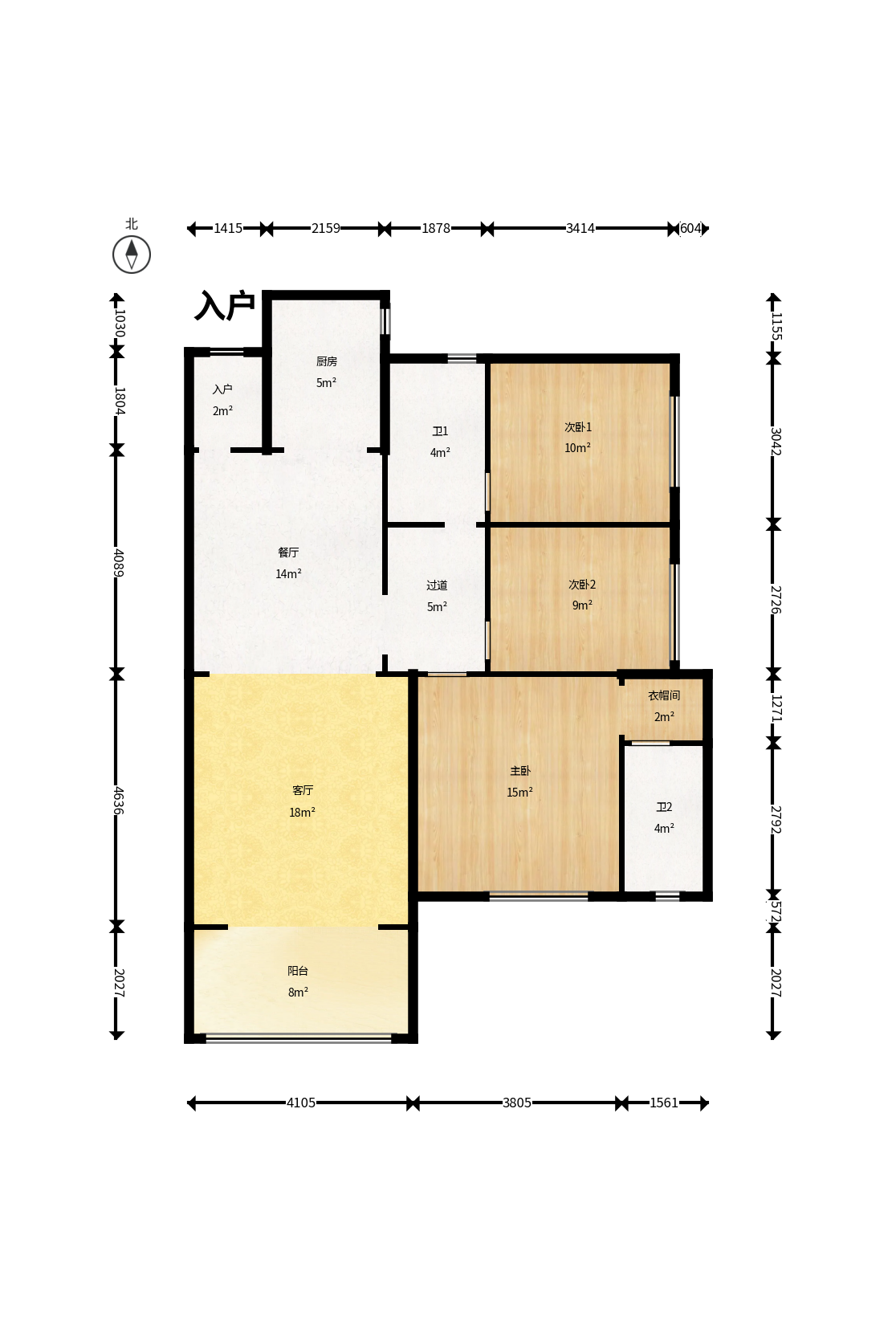 北辰三角洲C3区 3室2厅2卫 180.0万 北辰三角洲C3区 3室2厅2卫 180.0万户型图