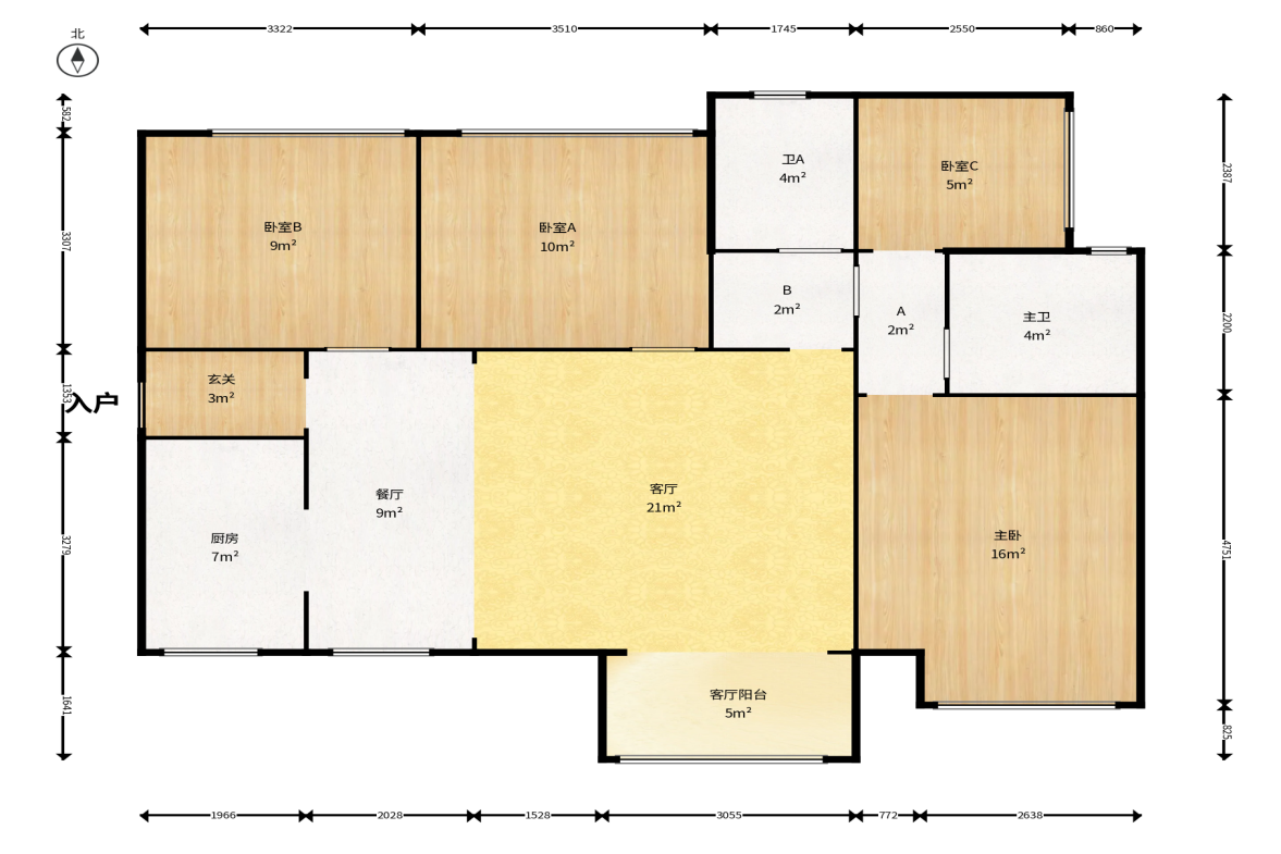 保利天禧D区  4室2厅2卫    238.0万户型图