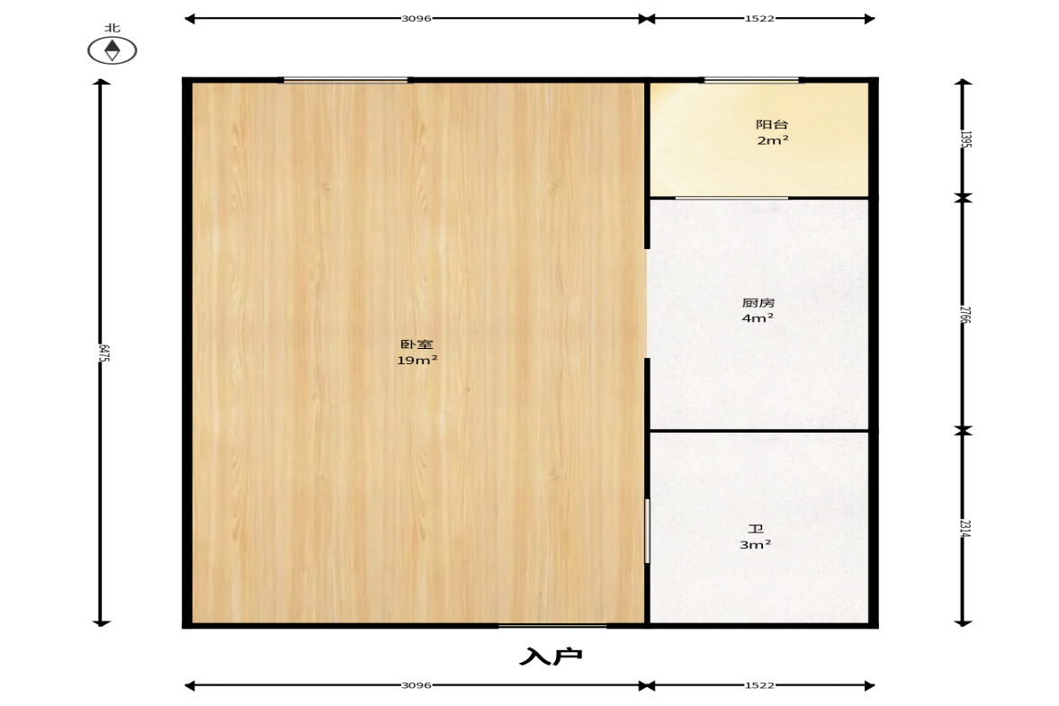 荣悦台  1室1厅1卫    40.0万户型图