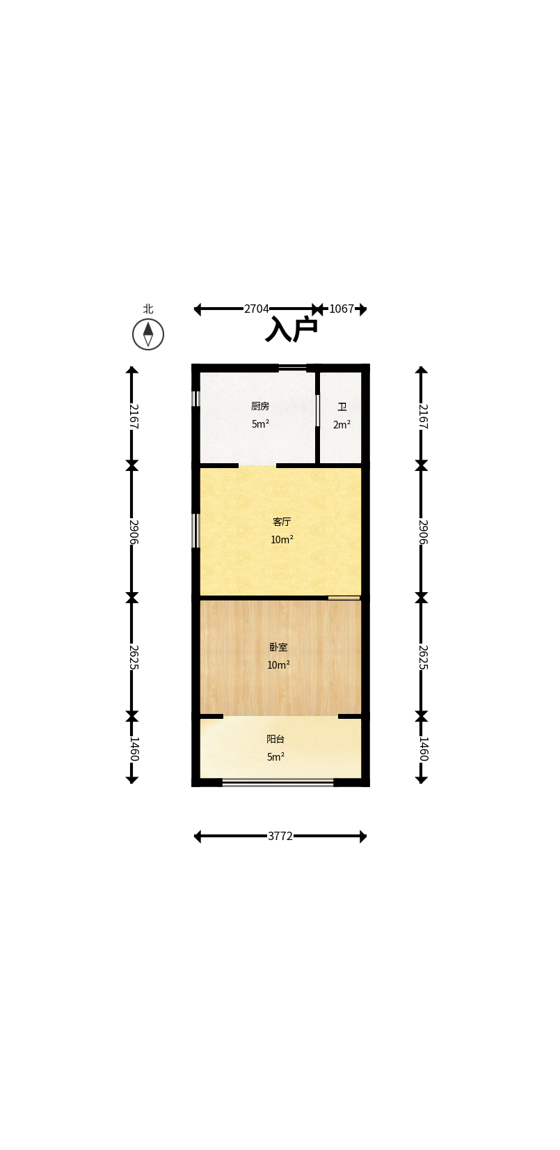 星语林名园  1室1厅1卫    24.0万户型图