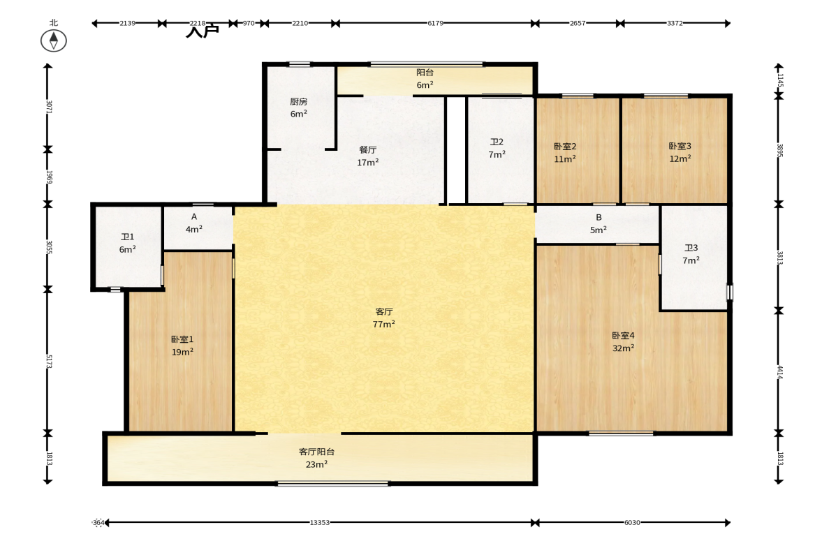 中建钰和城  4室2厅3卫    330.0万户型图