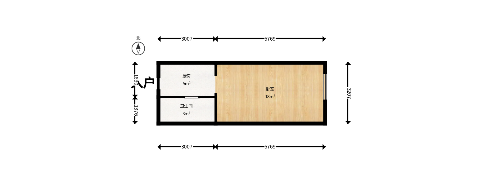 福天藏郡院子  1室1厅1卫    25.0万户型图