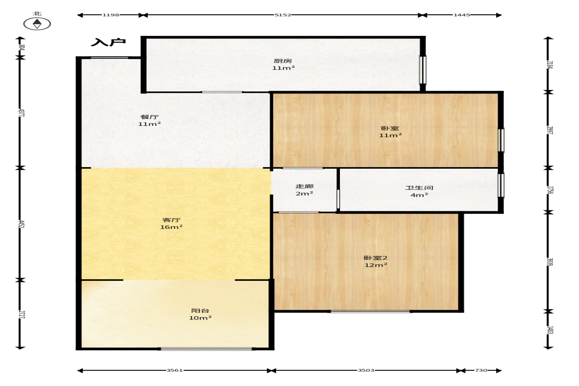 旭辉华庭  2室2厅1卫    41.0万户型图
