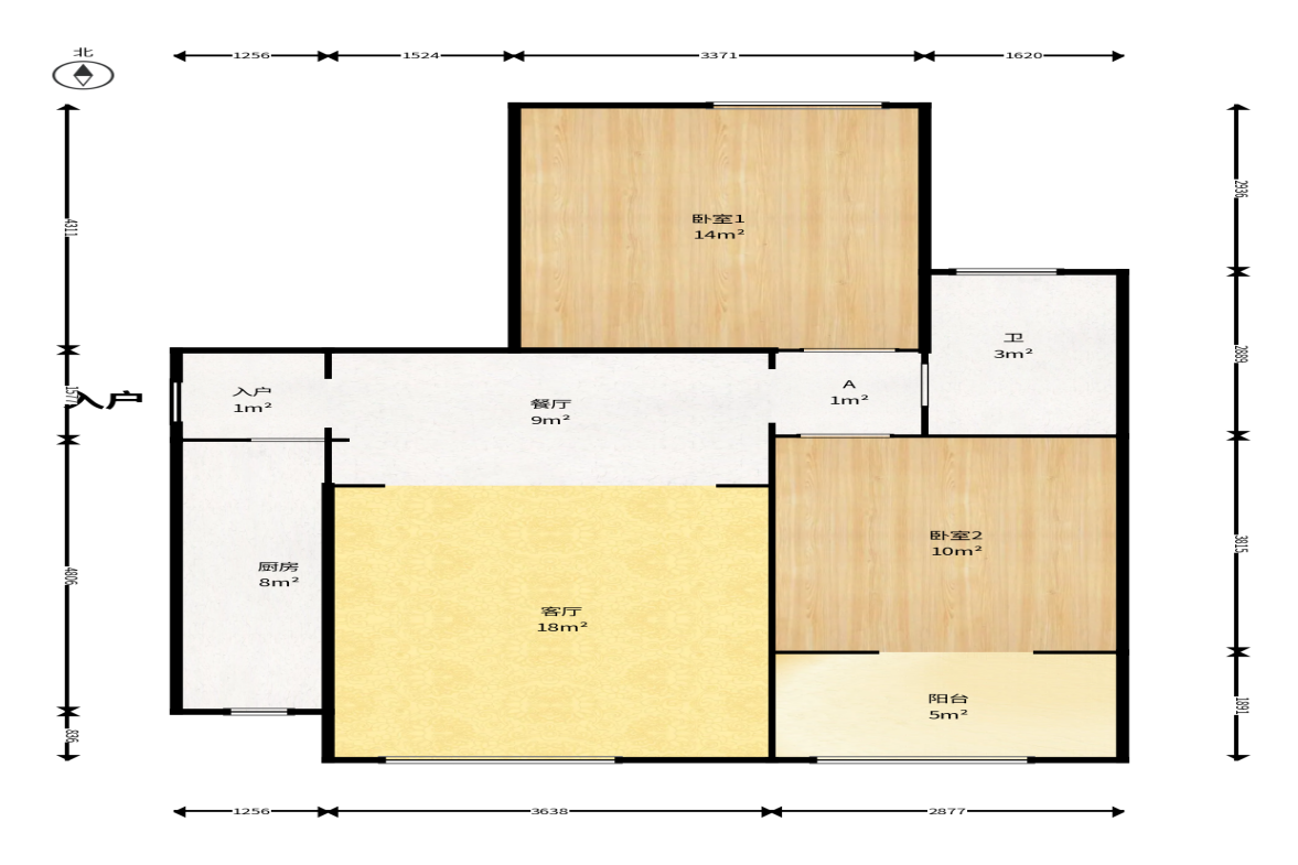 欧园  2室2厅1卫    62.8万户型图